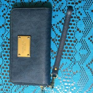 Gorgeous Well Cared For Navy Michael Kors Wallet With Wristlet Option